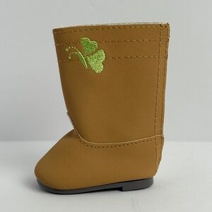 American Girl Doll Tan‎ Boots Green Butterfly Logo